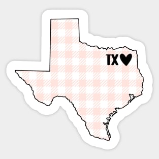 USA States: Texas (pink plaid) Sticker